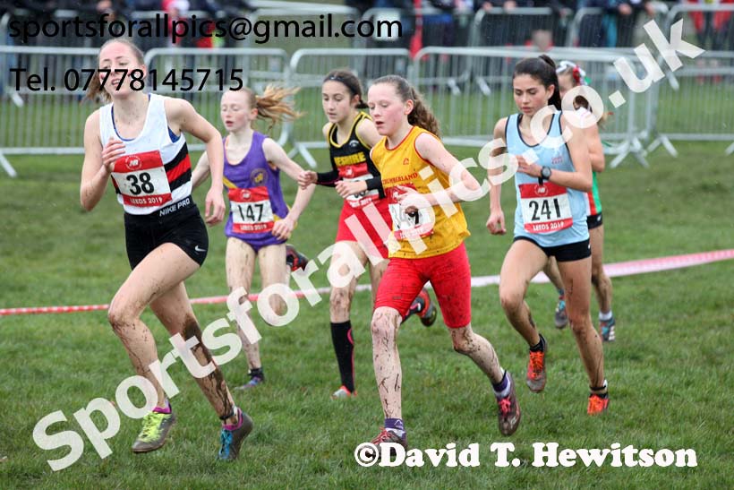 Junior girls 2019 New Balance English Schools Cross Country Champs, Temple Newsam, Leeds. Photo:  David T. Hewitson/Sports for All Pics